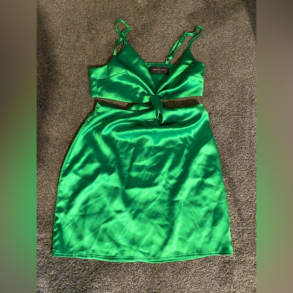 Green White Fox dress.